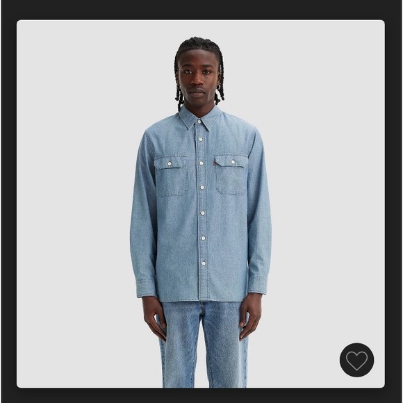 Levi's® Men's Worker Relaxed Fit Long Sleeve Button-Down Shirt-Light Blue Denim - Picture 1 of 6